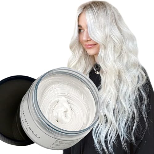 Haarfarbe Wachs Instant Haarfarbemittel Einweg-Haarschlamm Naturliche Frisur Creme Tempor?re Modelliermasse Pomade Unisex Weiß von RUIBAVYA
