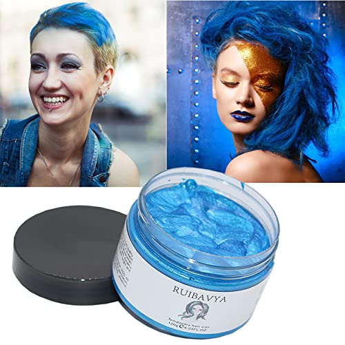 Natürliches Haarfarben Wachs Temporäres Haarfärbewachs für Partys Halloween Cosplay Instant Haarfärbemittel Haarstyling Blau von RUIBAVYA