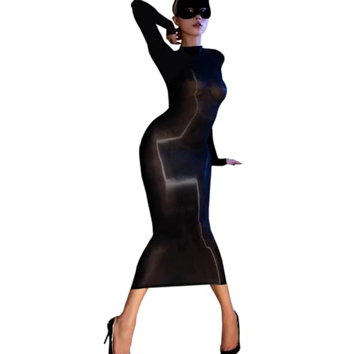RUIBAVYA Damen Bodystocking Sexy Kleid öL GläNzend Bodystocking GanzköRper Strumpfhose Bodysuit von RUIBAVYA