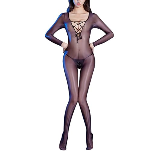 RUIBAVYA Damen Bodystocking Nylon GanzköRper Strumpfhose Bodysuit Women Sexy Strumpfhose GläNzend von RUIBAVYA