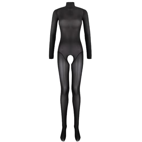 RUIBAVYA Damen Bodystocking Rollkragen GanzköRper Strumpfhose Strumpfhose GläNzend Nylon Bodysuit von RUIBAVYA