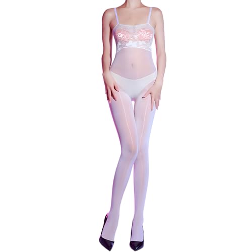 RUIBAVYA Damen Bodystocking Verstellbarer Bodysuit Women GanzköRper Strumpfhose GläNzend GanzköRper Strumpfhose von RUIBAVYA