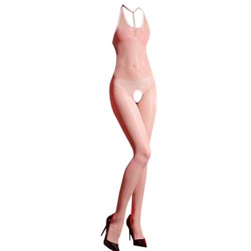 RUIBAVYA Damen Bodystocking Verstellbarer Haltern GanzköRper Strumpfhose Bodysuit Women Sexy GläNzend Strumpfhose 5D von RUIBAVYA