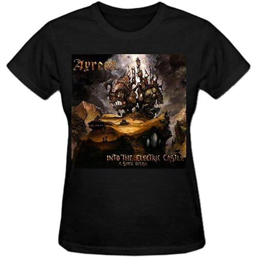 Ayreon Into The Electric Castle 100% Cotton Graphic T Shirts for Women Crew Neck Black L von RUIBEITAO