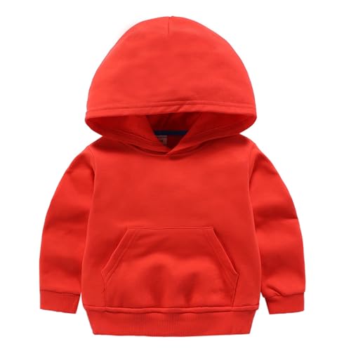 RUIBETYHUA Unisex Kleinkind Baby Herbst Hoodie Pullover Langarm Casual Sweatshirts Tops mit Zwei Taschen,Rot,12-18Monate von RUIBETYHUA