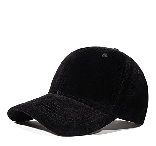 RUICHENG Herbst/Winter Cap Samt Warme Baseballkappe für Damen und Herren Mode Verstellbar Outdoor Sport Kappe (Schwarz) von RUICHENG