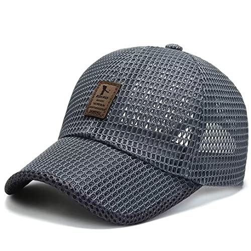 RUICHENG Mesh Cap Basecap Herren Sommer Baseballcap Sports Kappe Schirmmütze (Dunkelgrau-A) von RUICHENG