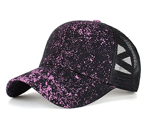 RUICHENG Pferdeschwanz Cap Damen Sommer Mesh Baseball Cap Basecap Atmungsaktiv Sonnenhut Kappe (Schleierkraut) von RUICHENG