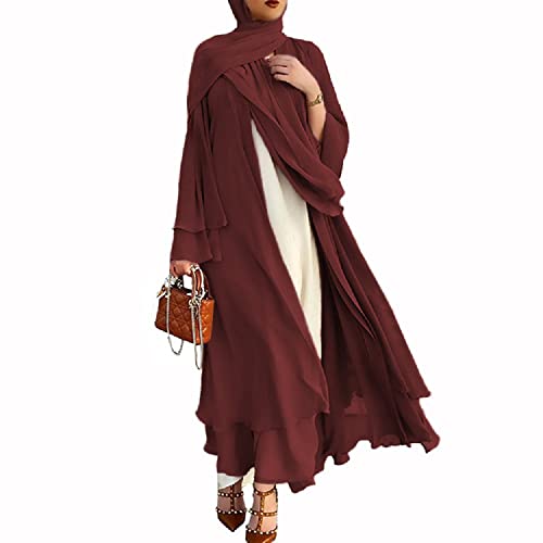 Frauen Muslimisches Gebet Chiffon Offenes Kleid Abaya Dubai Türkei Islam Kaftan islamischer Ramadan Eid Mubarak Frauen Robe Ohne Hijab von RUIG