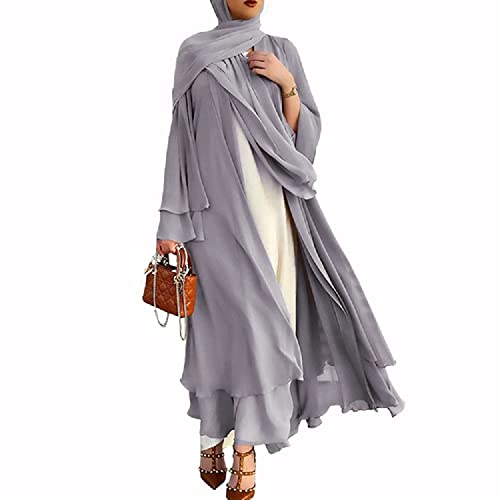 Frauen Muslimisches Gebet Chiffon Offenes Kleid Abaya Dubai Türkei Islam Kaftan islamischer Ramadan Eid Mubarak Frauen Robe Ohne Hijab von RUIG