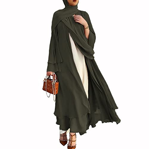 Frauen Muslimisches Gebet Chiffon Offenes Kleid Abaya Dubai Türkei Islam Kaftan islamischer Ramadan Eid Mubarak Frauen Robe von RUIG