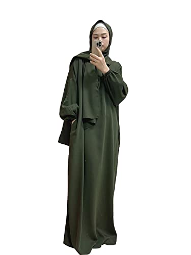 Frauen Muslimisches Kleid Ramadan Gebet Abaya Islamische Robe Maxi Afrikanischer Kaftan Islam Dubai Türkei Lange Robe Conneted Hijab von RUIG