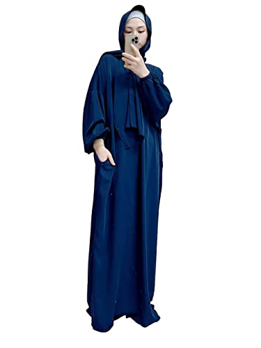 Frauen Muslimisches Kleid Ramadan Gebet Abaya Islamische Robe Maxi Afrikanischer Kaftan Islam Dubai Türkei Lange Robe Conneted Hijab von RUIG