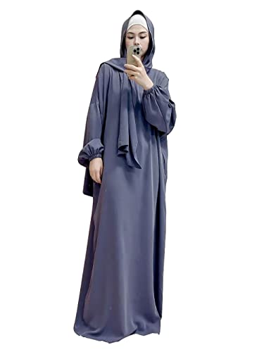 Frauen Muslimisches Kleid Ramadan Gebet Abaya Islamische Robe Maxi Afrikanischer Kaftan Islam Dubai Türkei Lange Robe Conneted Hijab von RUIG