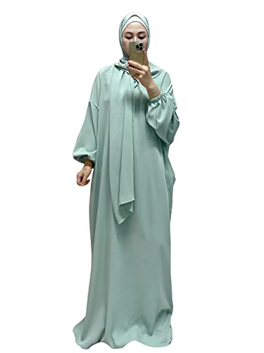 Frauen Muslimisches Kleid Ramadan Gebet Abaya Islamische Robe Maxi Afrikanischer Kaftan Islam Dubai Türkei Lange Robe Conneted Hijab von RUIG