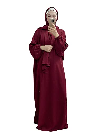 Frauen Muslimisches Kleid Ramadan Gebet Abaya Islamische Robe Maxi Afrikanischer Kaftan Islam Dubai Türkei Lange Robe Conneted Hijab von RUIG