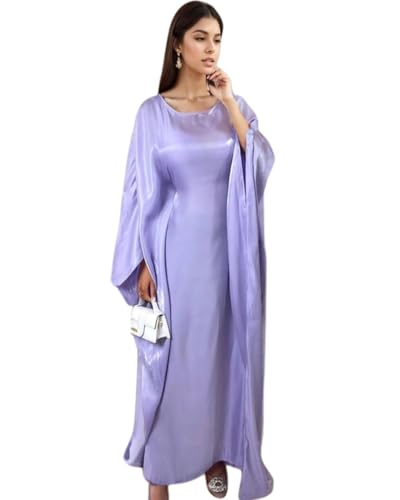 Frauen Satin Abaya Kleid Islam Muslim Sommer Fledermaus Ärmel Maxi Kleid Kaftan Robe Ramadan Kleidung von RUIG