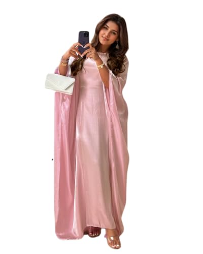 Frauen Satin Abaya Kleid Islam Muslim Sommer Fledermaus Ärmel Maxi Kleid Kaftan Robe Ramadan Kleidung von RUIG