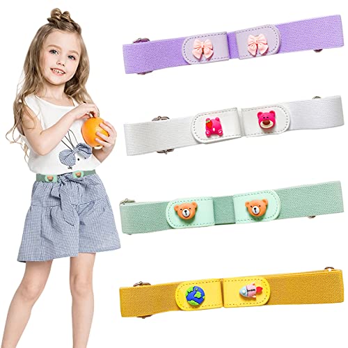 RUIJIE 4 Stücke Gürtel Ohne Schnalle Elastischer Gürtel Kinder Verstellbare Schnallenfreier Kindergürtel Unsichtbare Stretchgürtel Einstellbar Belts für Jungen Mädchen Jeans Hosen Kleid von RUIJIE