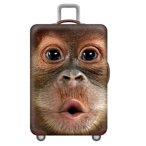 kofferschutzhülle Gepäckabdeckung Elastisch Waschbar Stretch Kofferschutz Tier Druck Kinder Erwachsene Anti-Kratzer Reise Kofferabdeckung für 18-32-Zoll Koffer (AFFE,S (18-21 Zoll)) von RUILBJ