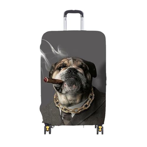 kofferschutzhülle Kofferhülle Elastisch Kofferhülle für Frauen Männer Kofferabdeckung Staub Kofferüberzug Schutzhülle Luggage Cover Meer Schildkröte Mops Motive (Grau, L(Fit 26-28 Zoll Koffer)) von RUILBJ