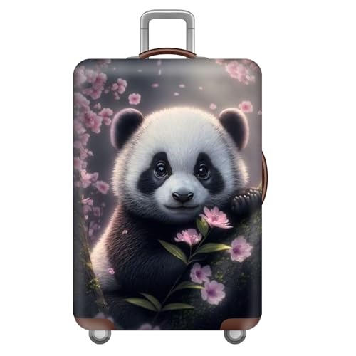 Gepäckabdeckung Kofferschutzhülle,Elastisch Waschbar Stretch Kofferschutz,Tier Druck Kinder Erwachsene Anti-Kratzer Reise Kofferabdeckung für 18-32-Zoll Koffer (Panda,S) von RUILBJM