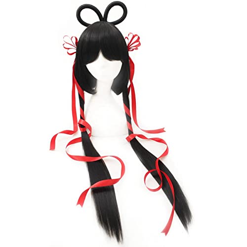 2019 Luo Tianyi Cosplay Wig VOCALOID Costume Play Wigs For Women Costume Black Synthetic Hair von RUIRUICOS