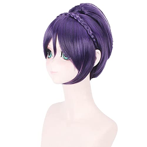 35cm Anime LoveLive Nozomi Tojo Short Cosplay Wig Purple Hair Women Halloween Costume Heat Resistant Synthetic Wigs For Women von RUIRUICOS