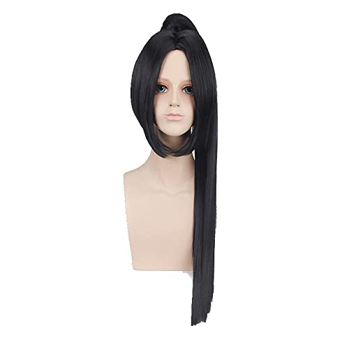 80cm Anime Fate Grand Order Silver White Black Long Cosplay Wig With Claw Ponytail Synthetic Hair Halloween Costume Wigs For Men OneSize black von RUIRUICOS