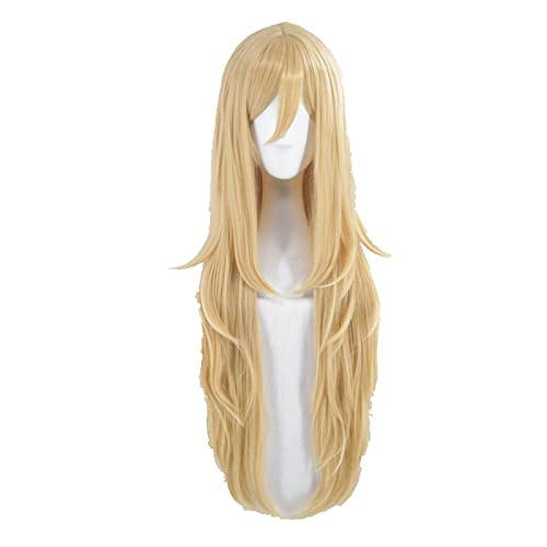 Angels of Death Rachel Gardner Ray Cosplay Wigs For Women 100cm Long Straight Layered Blonde Cosplay Wig Anime Synthetic Hair von RUIRUICOS