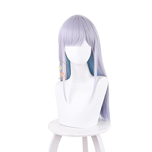 Anime Aharen San Wa Hakarenai Aharen Reina Cosplay Wig Light Purple Long Hair Blue Mix Color Halloween Party Cos Props Girl Gift von RUIRUICOS