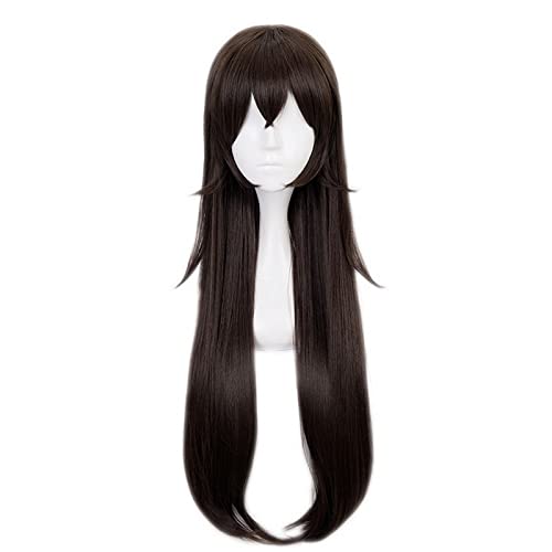Anime Amber Project Dark Brown Long Cosplay Wig Synthetic Hair Genshin Impact Halloween Costume Party Wigs For Women von RUIRUICOS