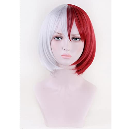 Anime Boku no Hero Academia Todoroki Shoto Cosplay Costume Wig Men Women Synthetic Hair Wigs + Wig Cap OneSize shortwig von RUIRUICOS