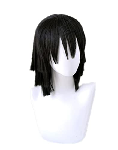 Anime Cosplay Kimetsu Yaiba Iguro Obanai Cosplay Wigs Black Heat Resistant Synthetic Hair Wig Hallowen Cosplay Prop von RUIRUICOS