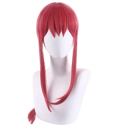 Anime Cosplay Wig Anime Chainsaw Man Wig Makima Long Rose Red Hair Cosplay Wig Role Play Halloween Party Hair Synthetic 75cm von RUIRUICOS