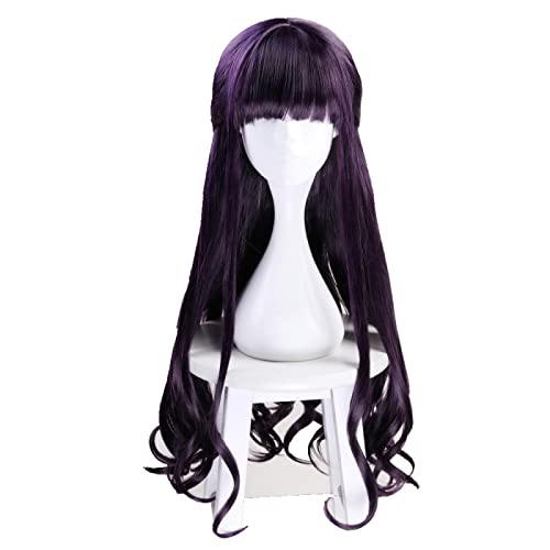 Anime Cosplay Wig Sakura Card Captor Tomoyu Daidouji Heat Resistant Synthetic Hair Dark Purple Curly Wavy Woman Wigs von RUIRUICOS