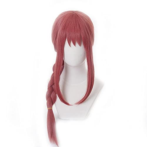 Anime Cosplay Wigs Chainsaw Man Cosplay Makima 70cm Long Braid Wig Christmas Rose Red Wig Cosplay Heat Resistant Synthetic Wigs von RUIRUICOS