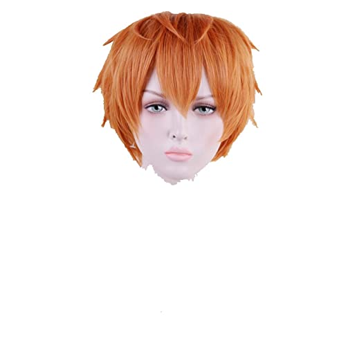 Anime Division Rap Battle Hypnosis MIC Busujima Meison Riou Short Orange Cosplay Wig Fluffy Layered Synthetic Hair Wigs von RUIRUICOS