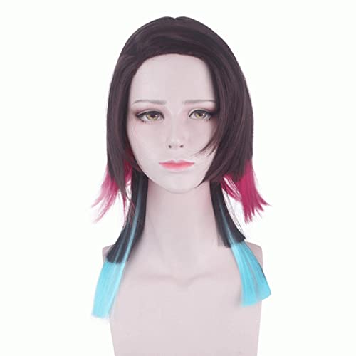 Anime Enmu Cosplay Wig Synthetic Hair Halloween Costume Kimetsu No Yaiba Party Play Wigs For Women von RUIRUICOS