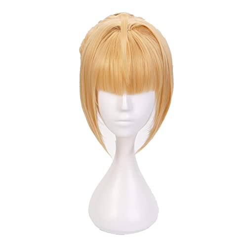 Anime Fate Stay Night Arturia Pendragon Saber Cosplay Wig Halloween Costume Women Synthetic Hair Party Role Play Wigs + Wig Cap von RUIRUICOS