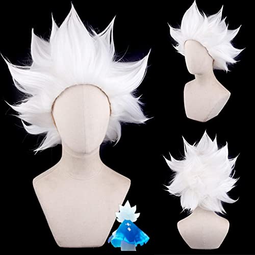 Anime Game Hatake Kakashi White Cosplay Wig Synthetic Hair Halloween Costume Party Play Wigs OneSize white12 von RUIRUICOS