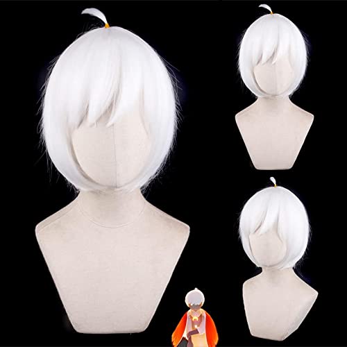 Anime Game Hatake Kakashi White Cosplay Wig Synthetic Hair Halloween Costume Party Play Wigs OneSize white13 von RUIRUICOS