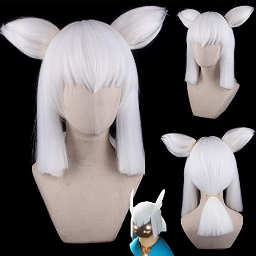 Anime Game Hatake Kakashi White Cosplay Wig Synthetic Hair Halloween Costume Party Play Wigs OneSize white4 von RUIRUICOS