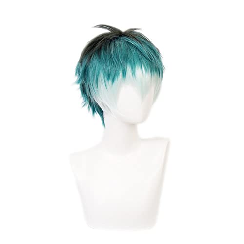 Anime Game Hypnosis Microphone Nurude Sasara Greem Ombre Short Cosplay Wig Synthetic Hair Halloween Party Wigs For Men Peruca von RUIRUICOS