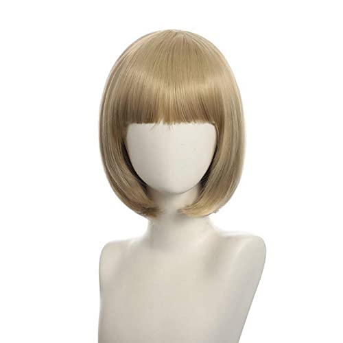 Anime Halloween Cosplay Wig Synthetic Hair Red Purple Black Blue Silver White Blonde Green Pink Short Bob Wigs For Women Peruca OneSize blonde1 von RUIRUICOS