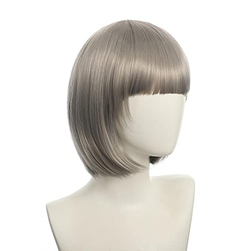 Anime Halloween Cosplay Wig Synthetic Hair Red Purple Black Blue Silver White Blonde Green Pink Short Bob Wigs For Women Peruca OneSize grey von RUIRUICOS
