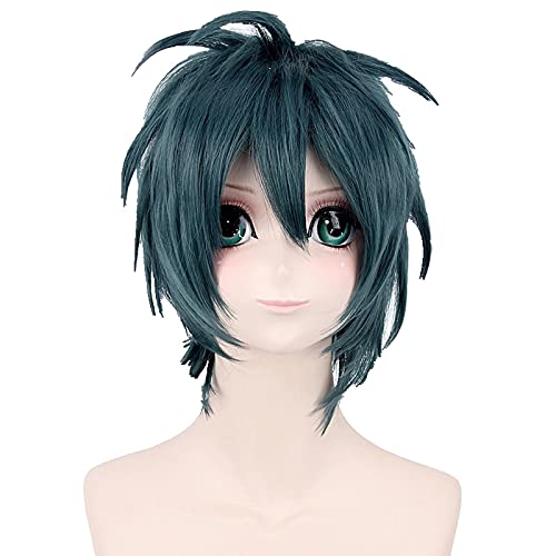 Anime Hataraku Maou Sama! Satan Jacob Dark Green Short Cosplay Wig Men Costume Synthetic Hair Halloween Party Wigs von RUIRUICOS