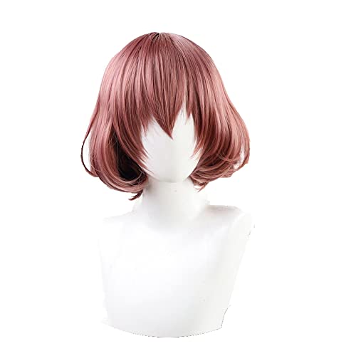 Anime High-Rise Invasion Maid-fuku Kamen Cosplay Wig Brown Short Hair Heat Resistant Hair + Wig Cap Party Role Play Props Girls von RUIRUICOS