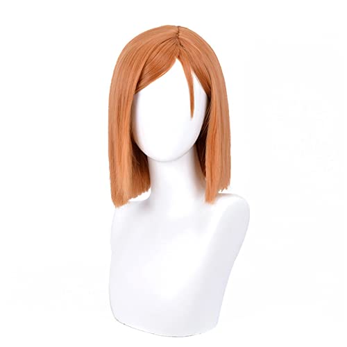 Anime Jujutsu Kaisen Cosplay Nobara Kugisa Wig Jujutsu Kaisen Nobara Kugisaki Party Costume Role Play Wigs + Hairnet von RUIRUICOS