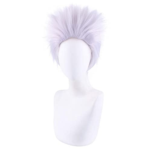 Anime Jujutsu Kaisen Gojo Satoru Silver White Short Cosplay Wig Synthetic Hair Halloween Party Wigs Peruca von RUIRUICOS